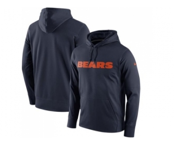 Men Chicago Bears Nike Navy Performance Circuit Wordmark Essential Pullover Hoodie