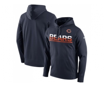 Men's Chicago Bears Nike Navy Sideline Circuit Pullover Performance Hoodie