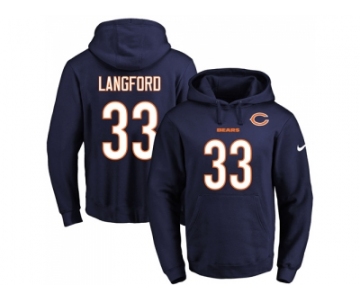 Nike Chicago Bears #33 Jeremy Langford Navy Blue Name & Number Pullover NFL Hoodie