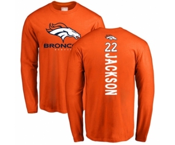Football Denver Broncos #22 Kareem Jackson Orange Backer Long Sleeve T-Shirt