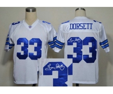 Dallas Cowboys 33 Dorsett Blue Throwback Jersey(Signed)