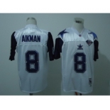 Dallas Cowboys #8 Troy Aikman White Thanksgivings 75TH Throwback Jersey