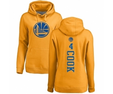 NBA Women's Nike Golden State Warriors #4 Quinn Cook Gold One Color Backer Pullover Hoodie