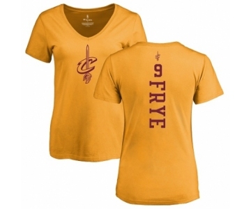 NBA Women's Nike Cleveland Cavaliers #9 Channing Frye Gold One Color Backer Slim-Fit V-Neck T-Shirt