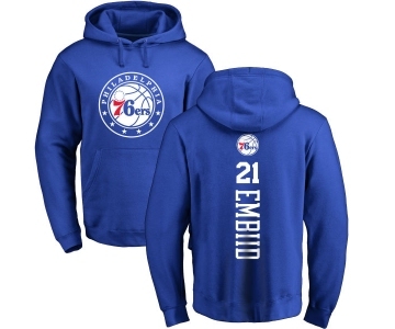 NBA Nike Philadelphia 76ers #21 Joel Embiid Royal Blue Backer Pullover Hoodie