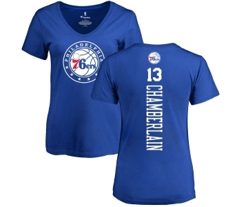 NBA Women's Nike Philadelphia 76ers #13 Wilt Chamberlain Royal Blue Backer T-Shirt