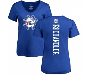 NBA Women's Nike Philadelphia 76ers #22 Wilson Chandler Royal Blue Backer T-Shirt