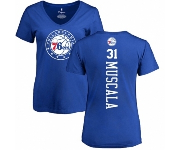 NBA Women's Nike Philadelphia 76ers #31 Mike Muscala Royal Blue Backer T-Shirt