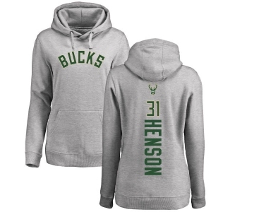 NBA Women's Nike Milwaukee Bucks #31 John Henson Ash Backer Pullover Hoodie