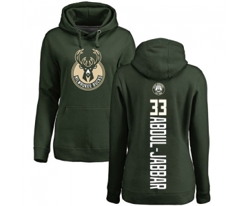 NBA Women's Nike Milwaukee Bucks #33 Kareem Abdul-Jabbar Green Backer Pullover Hoodie