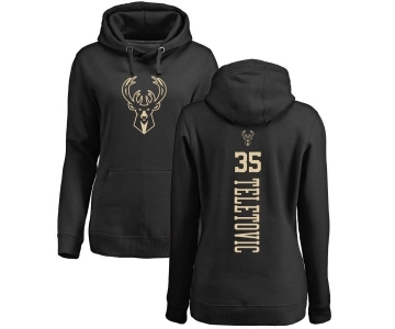 NBA Women's Nike Milwaukee Bucks #35 Mirza Teletovic Black One Color Backer Pullover Hoodie