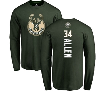 NBA Nike Milwaukee Bucks #34 Ray Allen Green Backer Long Sleeve T-Shirt