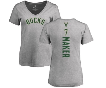 NBA Women's Nike Milwaukee Bucks #7 Thon Maker Ash Backer T-Shirt