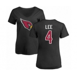 Football Women's Arizona Cardinals #4 Andy Lee Black Name & Number Logo T-Shirt