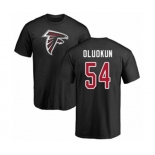 Football Atlanta Falcons #54 Foye Oluokun Black Name & Number Logo T-Shirt
