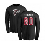 Football Atlanta Falcons #80 Luke Stocker Black Name & Number Logo Long Sleeve T-Shirt