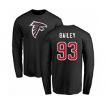 Football Atlanta Falcons #93 Allen Bailey Black Name & Number Logo Long Sleeve T-Shirt