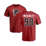 Football Atlanta Falcons #98 Takkarist McKinley Red Name & Number Logo T-Shirt