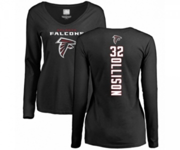 Football Women's Atlanta Falcons #32 Qadree Ollison Black Backer Long Sleeve T-Shirt