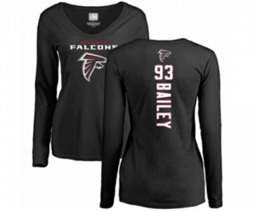 Football Women's Atlanta Falcons #93 Allen Bailey Black Backer Long Sleeve T-Shirt