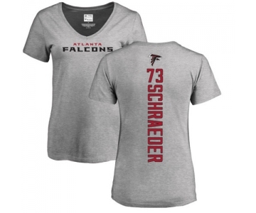 NFL Women's Nike Atlanta Falcons #73 Ryan Schraeder Ash Backer T-Shirt