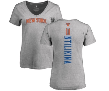 NBA Women's Nike New York Knicks #11 Frank Ntilikina Ash Backer T-Shirt