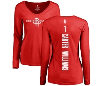 NBA Women's Nike Houston Rockets #1 Michael Carter-Williams Red Backer Long Sleeve T-Shirt
