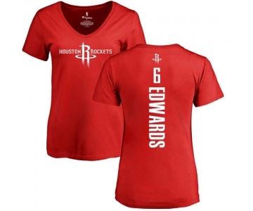 NBA Women's Nike Houston Rockets #6 Vincent Edwards Red Backer T-Shirt