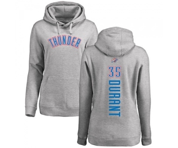 NBA Women's Nike Oklahoma City Thunder #35 Kevin Durant Ash Backer Pullover Hoodie