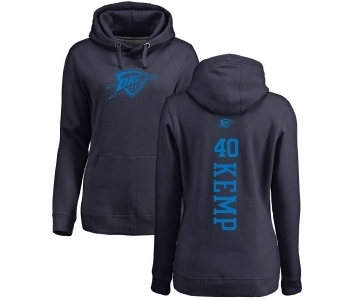 NBA Women's Nike Oklahoma City Thunder #40 Shawn Kemp Navy Blue One Color Backer Pullover Hoodie