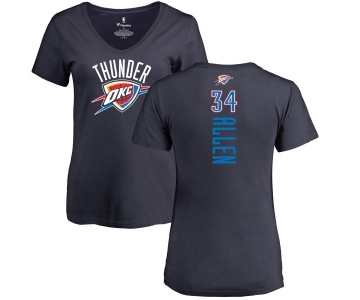 NBA Women's Nike Oklahoma City Thunder #34 Ray Allen Navy Blue Backer T-Shirt