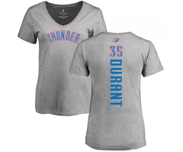 NBA Women's Nike Oklahoma City Thunder #35 Kevin Durant Ash Backer T-Shirt