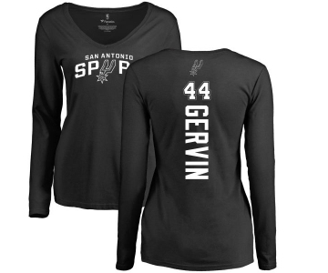 NBA Women's Nike San Antonio Spurs #44 George Gervin Black Backer Long Sleeve T-Shirt