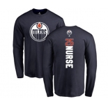 NHL Adidas Edmonton Oilers #25 Darnell Nurse Navy Blue Backer Long Sleeve T-Shirt