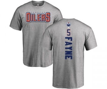 NHL Adidas Edmonton Oilers #5 Mark Fayne Ash Backer T-Shirt