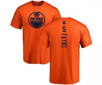 NHL Adidas Edmonton Oilers #5 Mark Fayne Orange One Color Backer T-Shirt