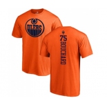 NHL Adidas Edmonton Oilers #75 Evan Bouchard Orange One Color Backer T-Shirt