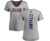 NHL Women Adidas Edmonton Oilers #33 Cam Talbot Ash Backer T-Shirt