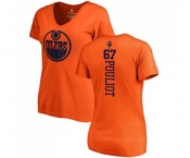 NHL Women Adidas Edmonton Oilers #67 Benoit Pouliot Orange One Color Backer Slim Fit V-Neck T-Shirt