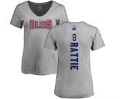NHL Women Adidas Edmonton Oilers #8 Ty Rattie Ash Backer T-Shirt