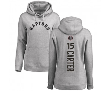 NBA Women's Nike Toronto Raptors #15 Vince Carter Ash Backer Pullover Hoodie