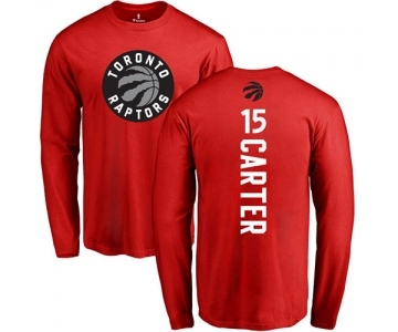 NBA Nike Toronto Raptors #15 Vince Carter Red Backer Long Sleeve T-Shirt