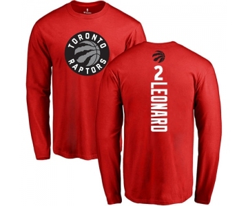 NBA Nike Toronto Raptors #2 Kawhi Leonard Red Backer Long Sleeve T-Shirt