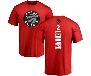 NBA Nike Toronto Raptors #2 Kawhi Leonard Red Backer T-Shirt