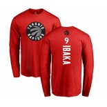 NBA Nike Toronto Raptors #9 Serge Ibaka Red Backer Long Sleeve T-Shirt