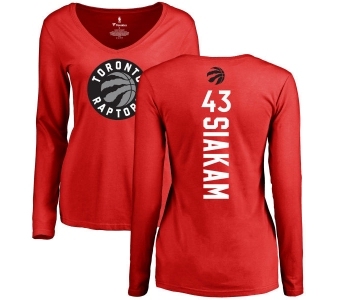 NBA Women's Nike Toronto Raptors #43 Pascal Siakam Red Backer Long Sleeve T-Shirt
