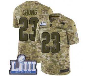 Men's Nike New England Patriots #23 Patrick Chung Limited Camo 2018 Salute to Service Super Bowl LIII Bound NFL Jersey