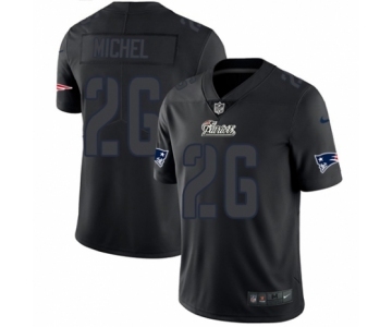 Men's Nike New England Patriots #26 Sony Michel Limited Black Rush Impact NFL Jersey