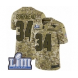 Men's Nike New England Patriots #34 Rex Burkhead Limited Camo 2018 Salute to Service Super Bowl LIII Bound NFL Jersey
