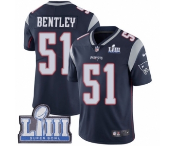 Men's Nike New England Patriots #51 Ja'Whaun Bentley Navy Blue Team Color Vapor Untouchable Limited Player Super Bowl LIII Bound NFL Jersey